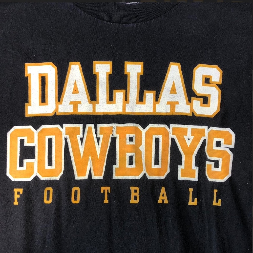 Dallas Cowboys Football T Shirt Black XL Team Apparel Vintage Retro - Picture 2 of 5